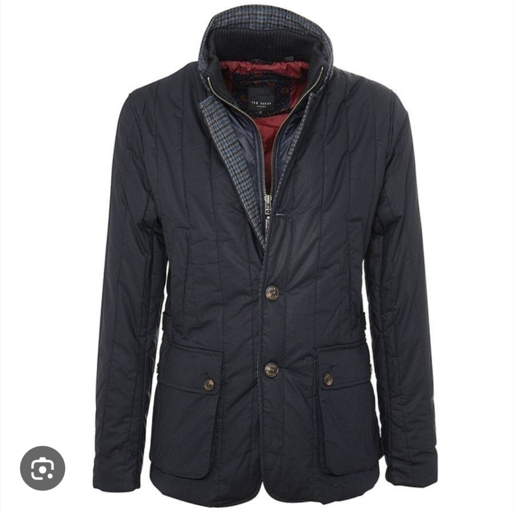TED BAKER |Kereed Vertical Quilted Jacket In Navy SZ 5 XL - Picture 1 of 13